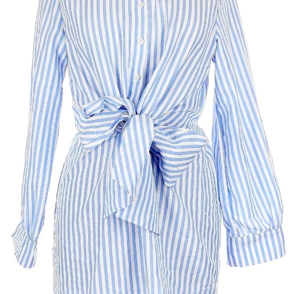 SHEIN Blue and White Striped Dress